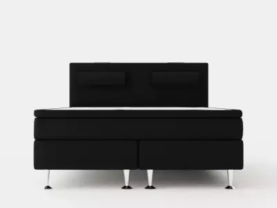 Meja Bed Package 160x200cm Black With Neck Pillow Low-poly 3D model