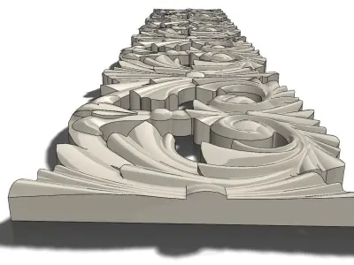 Bas-relief ornate scrolls 3D print model