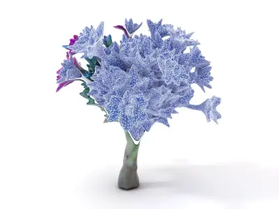 Vibrant Purple Flower model pack Low-poly 3D model