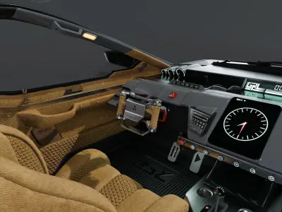 Car Cyberpunk fake brand GRL SATTO Low-poly 3D model