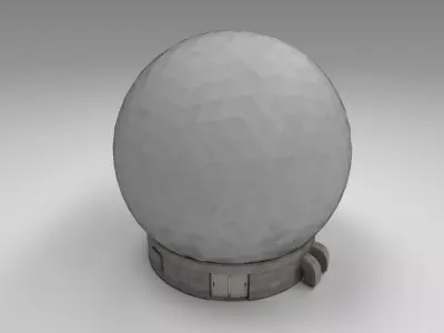 Geodesic Radar Dome Low-poly 3D model