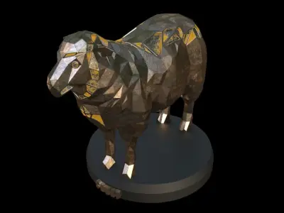Steampunk Sheep Low-poly 3D model