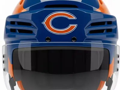 Hockey Helmet Low-poly 3D model