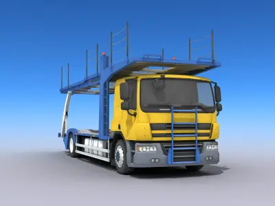 Car Carrier Truck Low-poly 3D model
