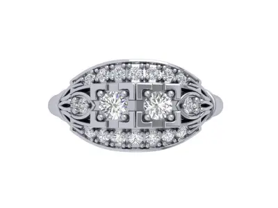 Art Deco Ring 3D print model 5