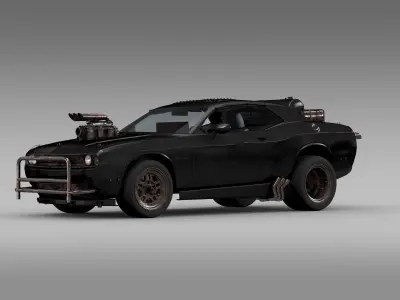 Mad Max Fight Interceptor Dodge Challenger 2015 3D model