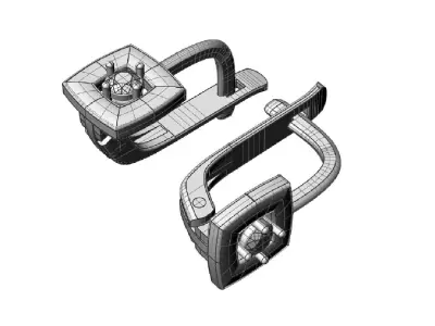 Stylish  Futuristic earrings   for cnc or  3D print model