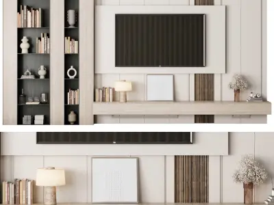 Tv Wall Set 21 3D model