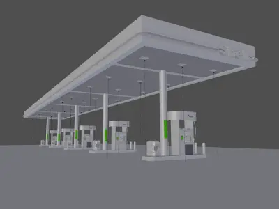 gas station 3d model 3D model