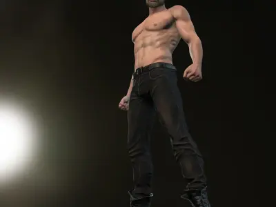 Realistic 3D  Classic Muscle Man Fighter Blender Iclone  3D model