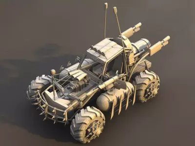 Apocalyptic Buggy Modular Pack Low-poly 3D model