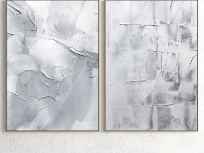 Plaster Two Photo Frame 138 Low-poly 3D model