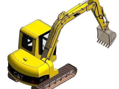 Small Long Reach Excavator-09 Low-poly 3D model