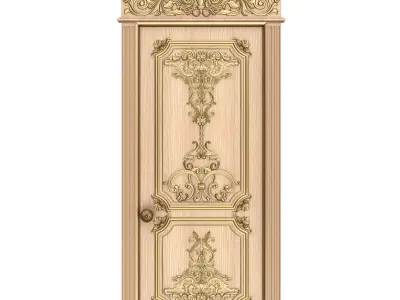 Carved Door Classic 0802 Wood Low-poly 3D model