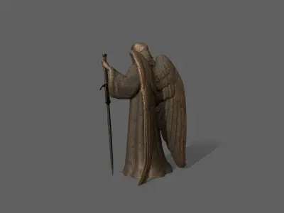 Angel Statue Low-poly 3D model
