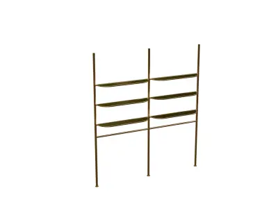 Compact Wall Rack for Home Office Free low-poly 3D model