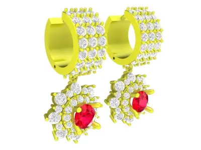 7778 luxury vietnamese fashion diamond women earrings 3D print model