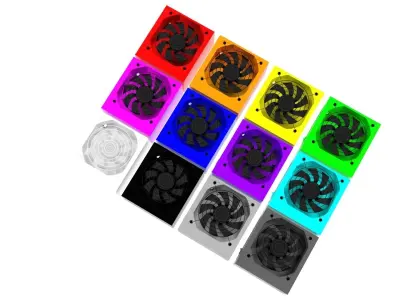 Colored Power Supply Units Set 3D model