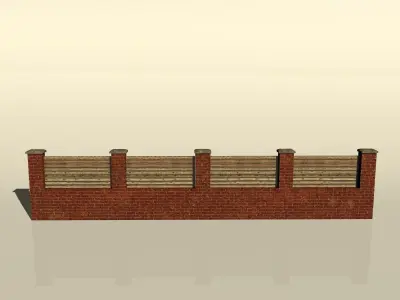 Low Poly Brick Wall Low-poly 3D model