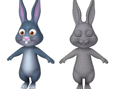 Rabbit cartoon 3D model