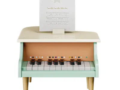 Zara Childrens wooden toy piano 3D model