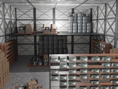 Warehouse Interior Low-poly 3D model purchase