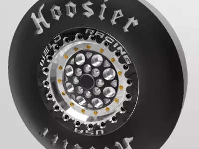 FRONT MAGNUM IMPORT WELD WHEELS AND HOOSIERS FOR SCALE AUTOS 3D print model