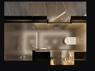Modern bathroom interior 01 3D model