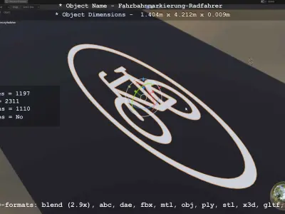 Road Marking Cyclist - Fahrbahnmarkierung Radfahrer Free 3D model