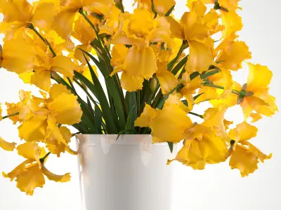 bouquet of yellow flowers 3D model