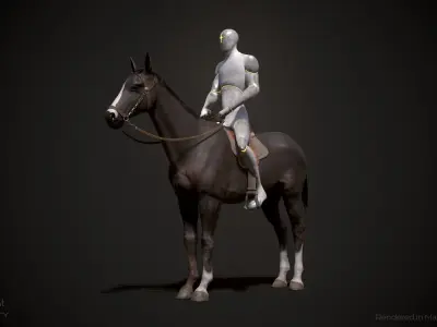 Classic Horse Animated Asset Low-poly 3D model