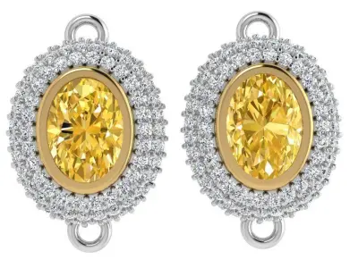Oval Halo Earring 4131 3D print model