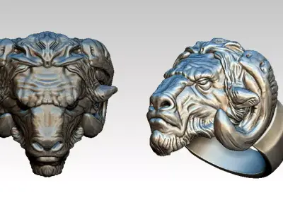 Ram Bison Goat Cow Bull  3D print model