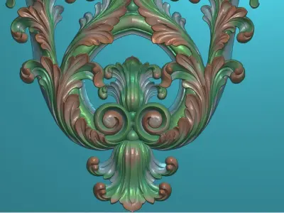 classic ceiling corner flower 3D print model