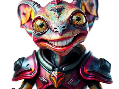 Colorful Alien Warrior Model Pack Low-poly 3D model