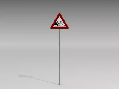 Loose gravel sign 3D model
