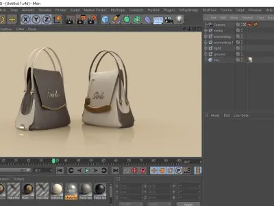 Luxury Woman Bag scene 3D model