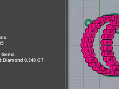 Stunning Crescent Moon Diamond Pendant 3D print model