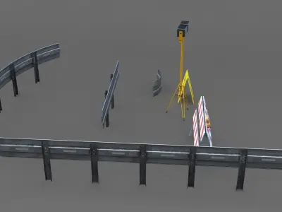 City Street Props Low-poly 3D model