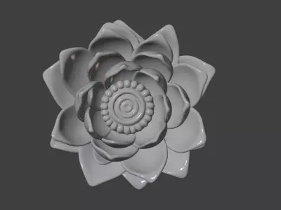 Elegant Lotus Flower Decorative Ornament 3D Print Model 3D print model