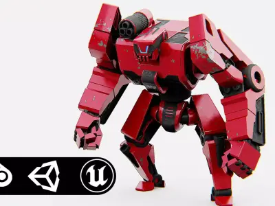 COMBAT DROID XARA  Rigged for Unreal Engine - Unity - MIXAMO 3D model