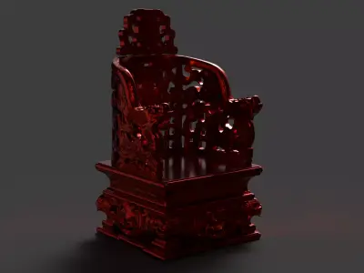 Chinese ancient chair Low-poly 3D model