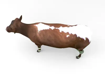 Brown Cow low poly  Low-poly 3D model