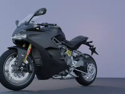 Motorcycle low poly 3d model Low-poly 3D model