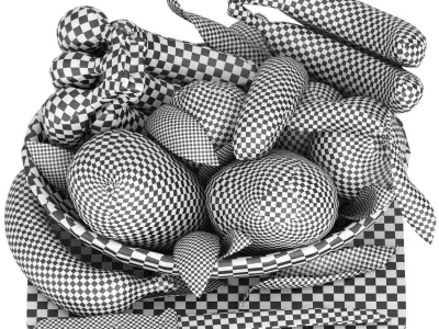 bowl of tropical fruits 04 3D model