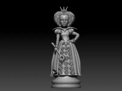 Printed Wonderland chess set 3D print model