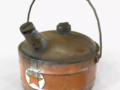 3D Vintage Retro Gas Can Game Ready PBR Textures model Low-poly 3D model