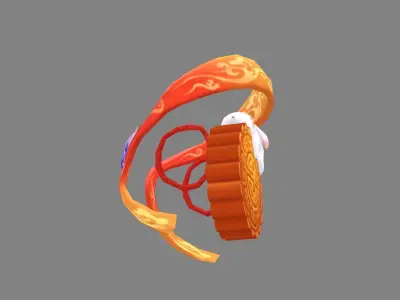 cartoon moon cake backpack - Mid-Autumn Festival Low-poly 3D model