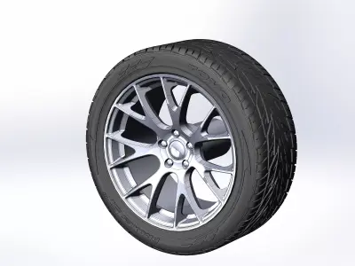Wheels for scale model of Dodge Challenger Hellcat 3D print model