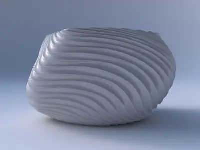 Bowl helix with wavy extruded lines 2 3D print model